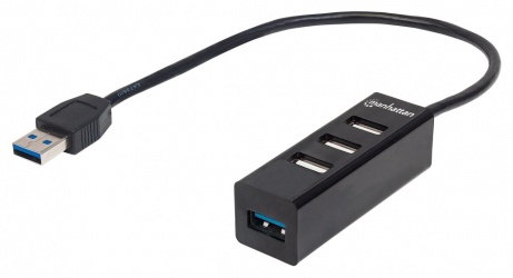 Manhattan Hub USB A 3.0 de 4 Puertos, 5000 Mbit/s, Negro SKU: 163828