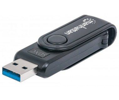 Manhattan Lector de Memoria, USB 3.0, 5000 Mbit/s, Negro SKU: 101981