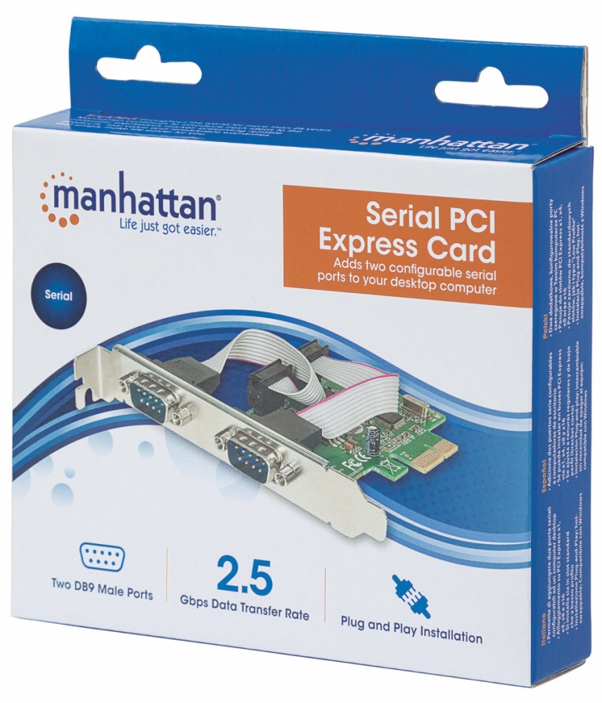 Manhattan Tarjeta PCI Express de Serie, 2 Puertos SKU: 152082