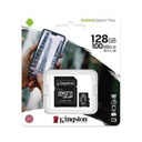 Memoria Flash Kingston Canvas Select Plus, 128GB MicroSDXC UHS-I Clase 10, con Adaptador SKU: SDCS2/128GB