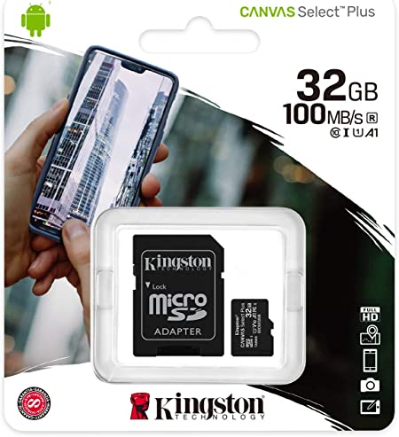 Memoria Flash Kingston Canvas Select Plus, 32GB MicroSDHC UHS-I Clase 10, con Adaptador SKU: SDCS2/32GB