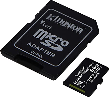 Memoria Flash Kingston Canvas Select Plus, 64GB MicroSDXC UHS-I Clase 10, con Adaptador SKU: SDCS2/64GB