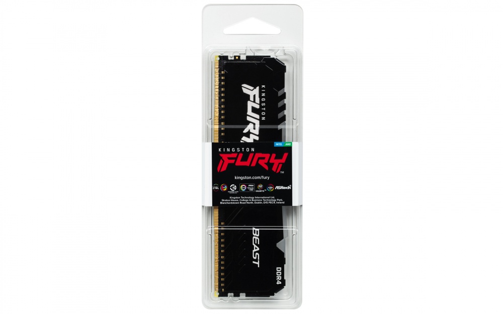 Memoria RAM U-DIMM Kingston FURY Beast RGB DDR4, 2666MHz, 16GB, Non-ECC, XMP SKU: KF426C16BBA/16