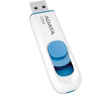 Memoria USB Adata C008, 16GB, USB 2.0, Azul/Blanco RAM-3180 SKU: AC008-16G-RWE