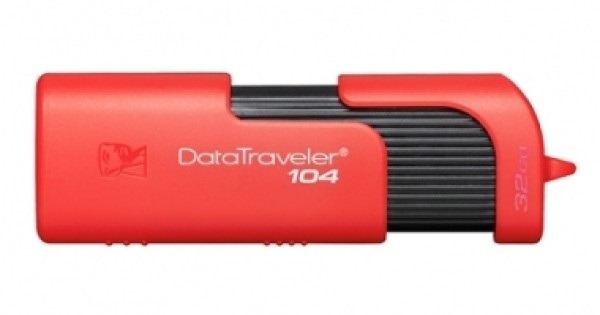 Memoria USB Kingston DataTraveler 104, 32GB, USB 2.0, Rojo SKU: DT104/32GB KC-U1Z32-6SR