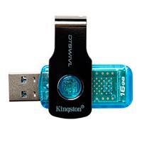 Memoria USB Kingston DataTraveler 3.0 Negro/Azul SKU: DTSWIVL/16GB AZUL