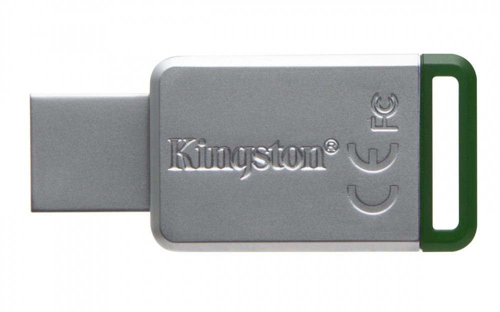 Memoria USB Kingston DataTraveler 50, 16GB, USB 3.0, Plata/Verde SKU: DT50/16GB