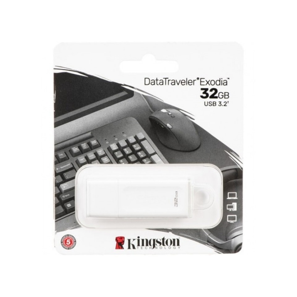 Memoria USB Kingston DataTraveler Exodia, 32GB, USB A, Blanco KC-U2G32-5R SKU: DTXW/32GB