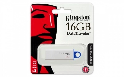 Memoria USB Kingston DataTraveler I G4, 16GB, USB 3.0, Azul/Blanco SKU: DTIG4/16GB