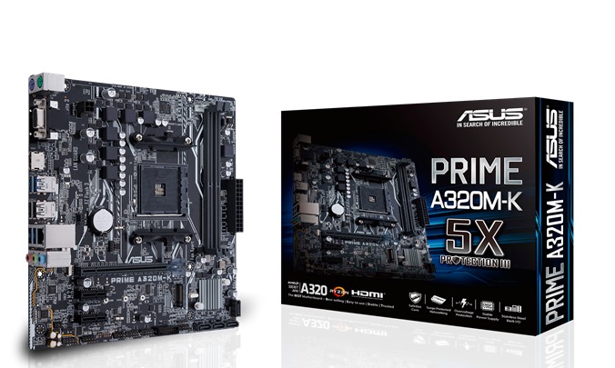 Motherboard Asus A320 AMD S-AM4, 2X DDR4 2666, HDMI, M.2, 4X USB3.1, Micro ATX, Gama Básica Trajeta Madre SKU: A320M-K 