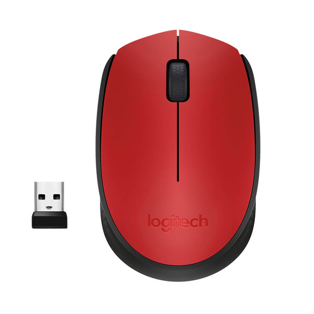 Mouse Logitech Óptico M170, Inalámbrico, USB, Negro/Rojo SKU: 910-004941