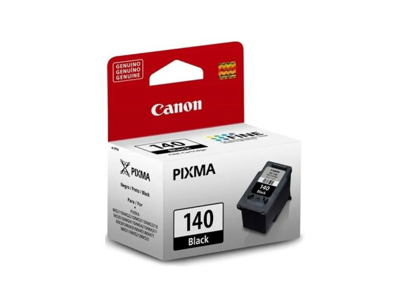 PG-140 Negro Original Cartucho de Tinta PG140 Canon MG2110, MG2210, MG3110, MG3210, MG3510, MG3610, MG4110, MG4210, MX371, MX391, MX431, MX471, MX511, MX521, MX531 180 Pag. SKU: 5201B001AA