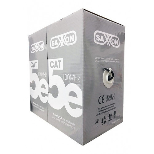 SAXXON Bobina de Cable Cat5e UTP INTERIOR 305 Metros, 4 Pares OUTP5ECCA305G SKU: TVD119018