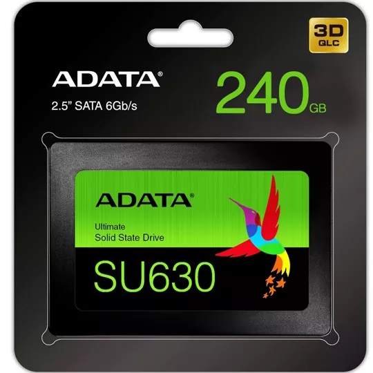 SSD Unidad de Estado Sólido ADATA Ultimate SU630 de 240GB, 3D QLC, SATA III(6.0 Gb/s). SKU: ASU630SS-240GQ-R