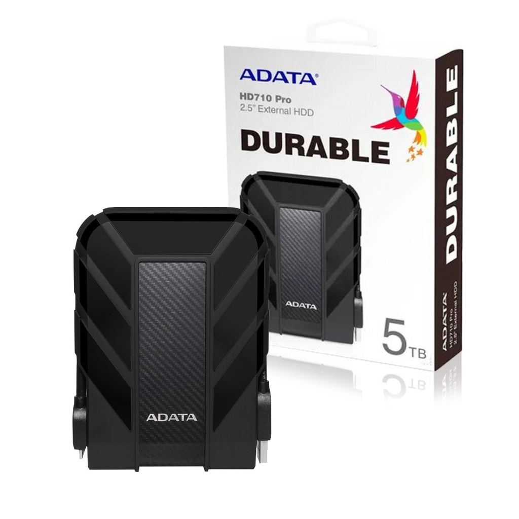 Disco Duro Externo Adata HD710 Pro 2.5", 5TB, USB 3.1, Negro, A Prueba de Agua, Polvo y Golpes - para Mac/PC SKU: AHD710P-5TU31-CBK