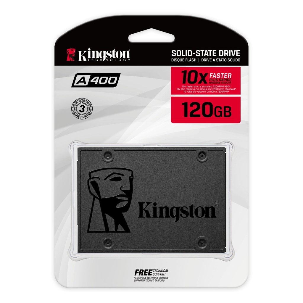 SSD Unidad de Estado Sólido Kingston A400 de 120GB, 2.5" SATA III (6Gb/s). SKU: SA400S37/120G