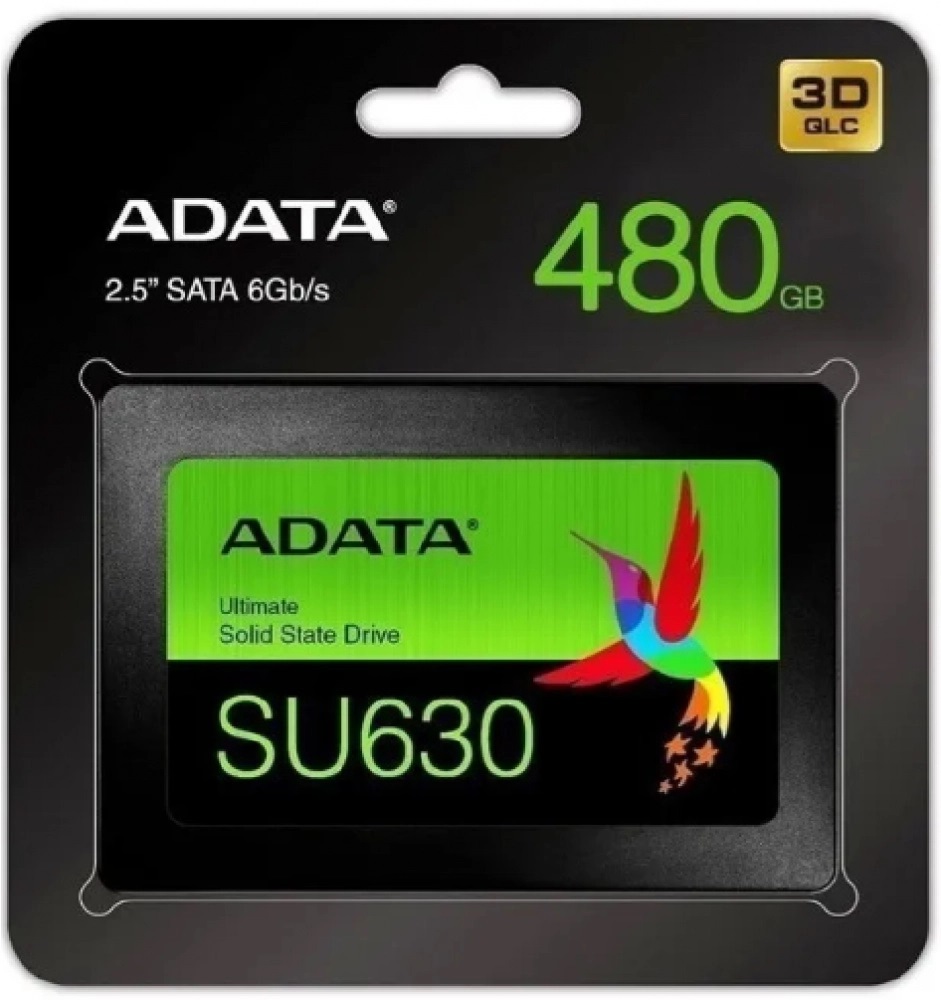 SSD Unidad de estado sólido ADATA SU630 de 480GB, 3D QLC, 2.5" SATA III (6GB/s). SKU: ASU630SS-480GQ-R