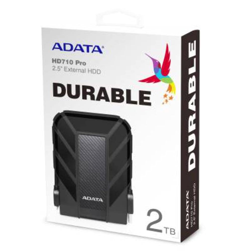 Disco Duro Externo Adata HD710 Pro 2.5'', 2TB, USB 3.0, Negro, A Prueba de Agua y Golpes - para Mac/PC SKU: AHD710P-2TU31-CBK