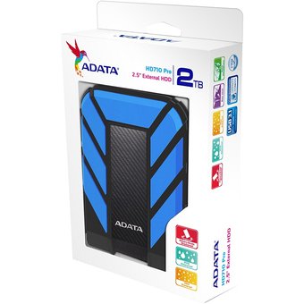 Disco Duro Externo Adata HD710 Pro 2.5'', 2TB, USB 3.0, Negro/Azul, A Prueba de Agua y Golpes - para Mac/PC SKU: AHD710P-2TU31-CBL