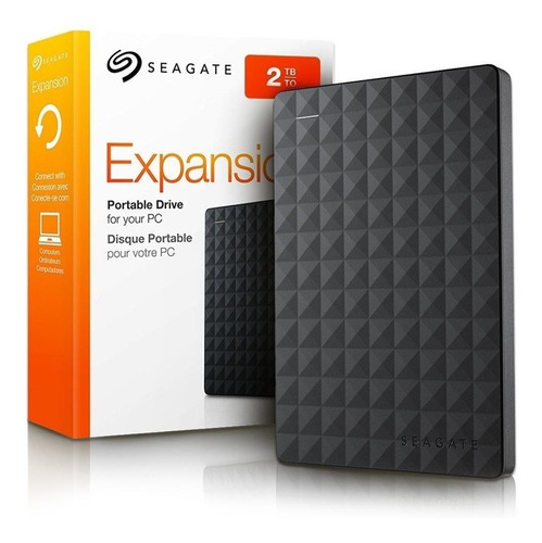 Disco Duro Externo Seagate Expansion Portátil 2.5'', 2TB, USB 3.0, Negro SKU: STEA2000400