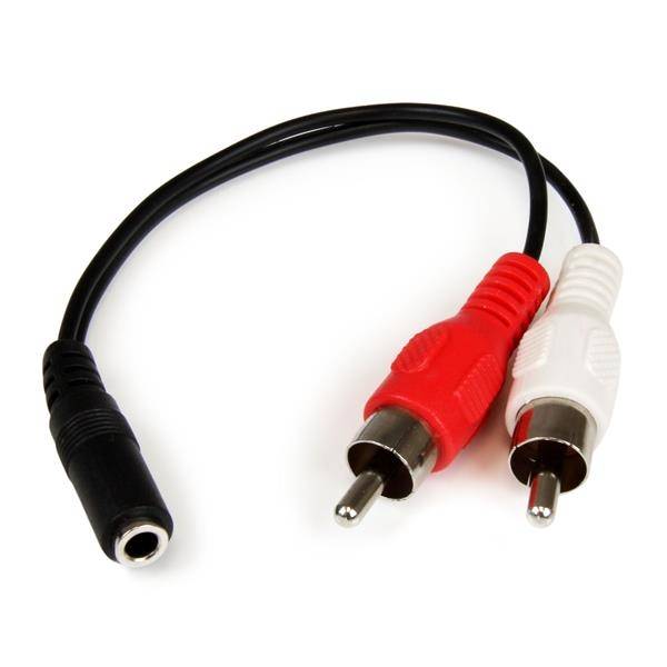 StarTech Cable de Audio Estéreo Mini 3.5mm Hembra - 2x RCA Macho, 15cm, Negro SKU: MUFMRCA