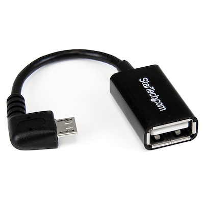 Startech Cable Adaptador Micro USB B Macho - USB A Hembra OTG Acodado a la Derecha, 12cm SKU: UUSBOTGRA