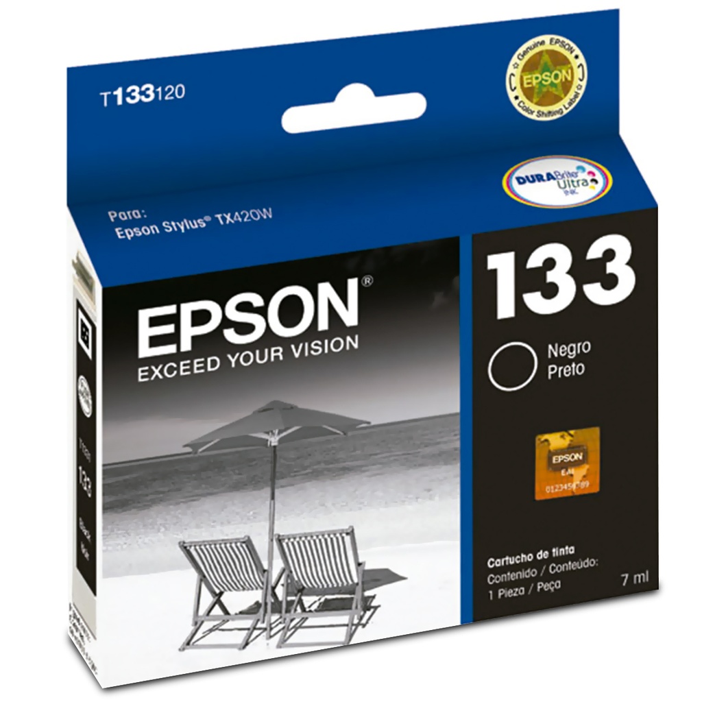 T133120-AL Negro Original Cartucho de Tinta Epson Stylus TX235w, TX420w, TX430w, TX320F 7ml SKU: T133120-AL