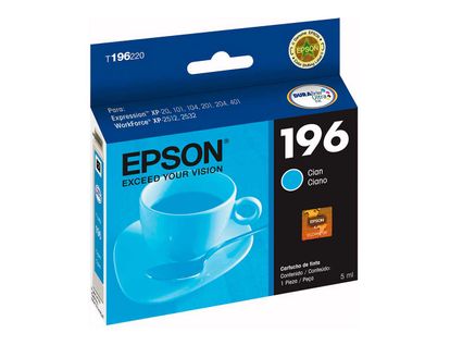 T196220-AL CYAN CARTUCHO TINTA ORIGINAL EPSON XP-401/ XP-201 WORKFORCE WF-2532 5ML