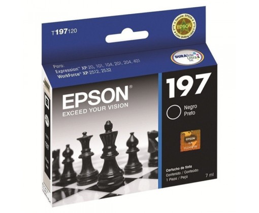 T197120-AL CARTUCHO TINTA ORIGINAL NEGRO EPSON ESPRESSION XP-201/ XP-101/ XP-104/ XP-201/ XP-204/ XP-401 WORKFORCE XP-2512/ 2535 7ML