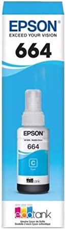 T664220-AL Cian Original Bote de Tinta Epson L110, L200, L210, L220, L300, L310, L350, L355, L365, L375, L380, L395, L396, L455, L475, L495, L555, L565, L575, L1300 70ml SKU: T664220-AL