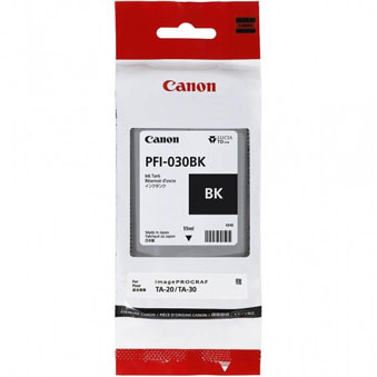 PFI-030BK Original Tanque de Tinta Canon Negro Matte imagePROGRAF TA-20, imagePROGRAF TA-30 3488C001AA 55ml SKU: PFI-030BK