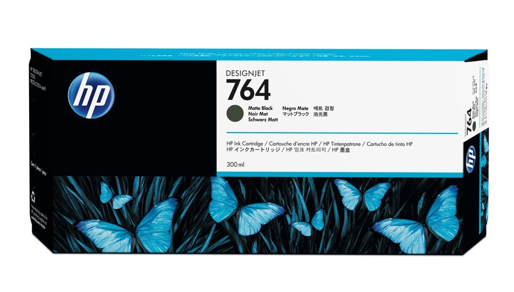 HP 764 Negro Matte Original Cartucho de Tinta HP764 HP DesignJet T3500 300ml SKU: C1Q16A