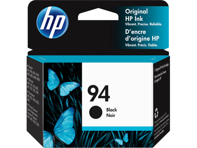 HP 94 Negro Original Cartucho de Tinta HP94 HP Photosmart 8450, 8150, 2710, 7830, 7850, 8750, y 2610; Impresoras Todo-en-Uno HP PSC 1610, 2350, HP Officejet 100, 7210, 7410, 7310, H470 y 6210, HP Deskjet 6840, 6540, 6520 y 5740 480Pag. 12ml SKU: C8765WL