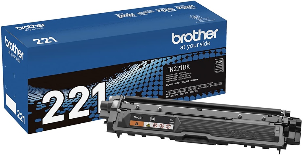 TN221BK Negro Original Cartucho de Toner Brother TN-221BK HL-3140CW, 3150CDN, 3170CDW, HL-3180CDW, DCP-9020CDN, MFC-9130CW, 9330CDW, 9340CDW 2,500 Pag. SKU: TN221BK