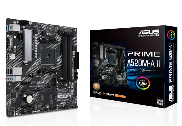 Tarjeta Madre ASUS Micro ATX PRIME A520M-A II CSM, S-AM4, A520, HDMI, 128GB DDR4 para AMD Motherboard SKU: PRIME A520M-A II/CSM