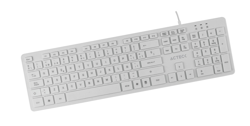 Teclado Acteck INSPIRE TA230 / 105 TECLAS, Alámbrico, USB, Blanco SKU: AC-931663