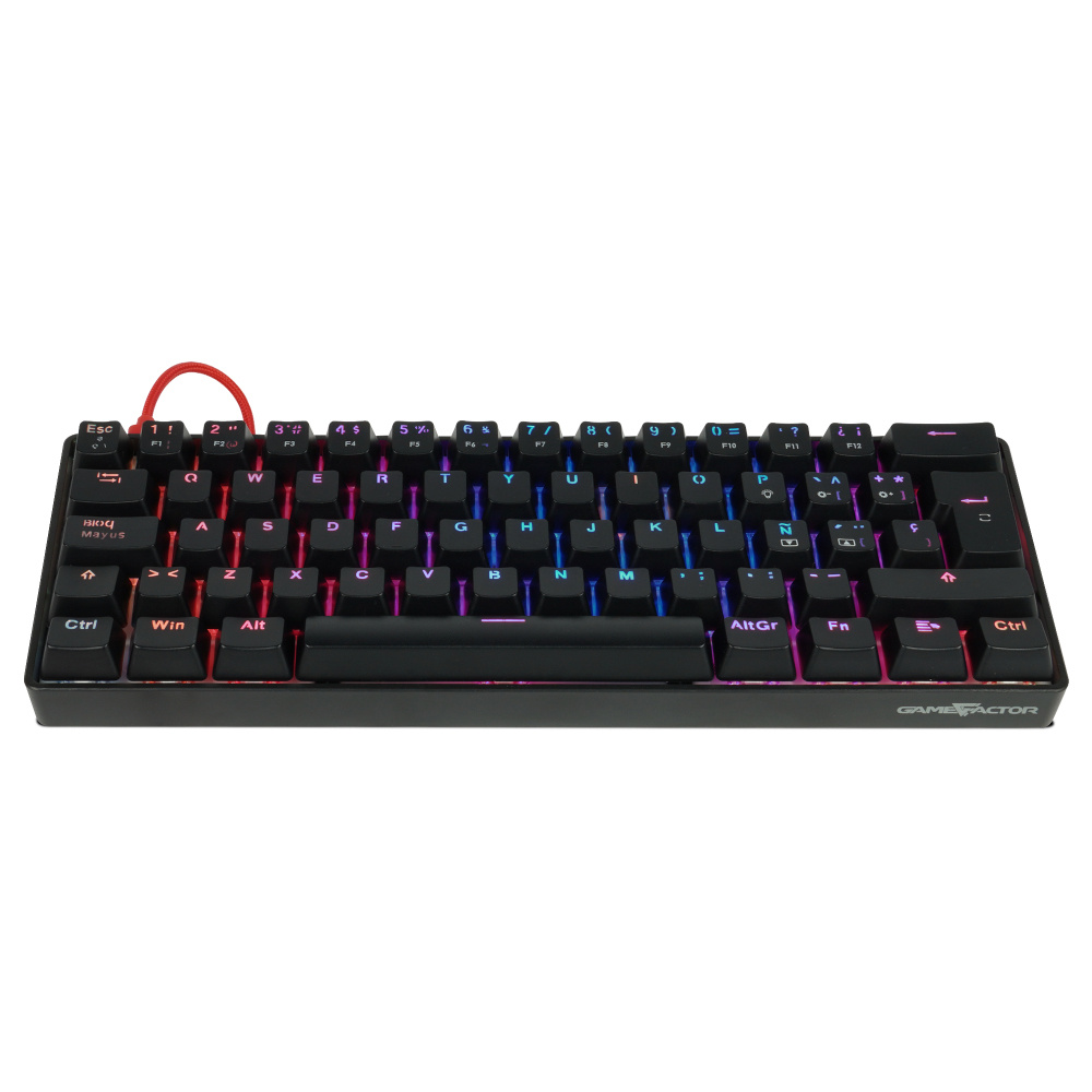 Teclado Gamer Game Factor KBG560 RGB, Teclado Mecánico, Switch Red, Alámbrico, Rojo (Español) SKU: KBG560-RD