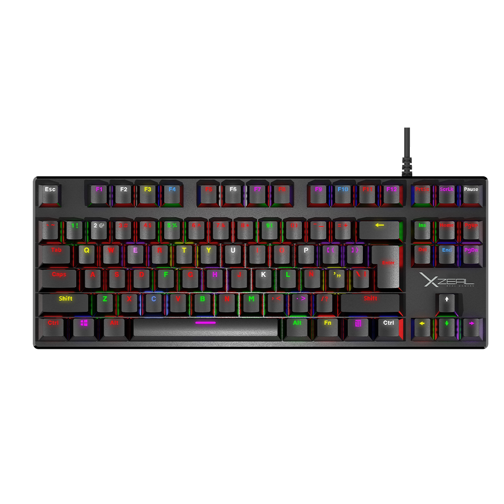 Teclado Gamer XZEAL XZ1020, Teclado Mecánico, Switch Red, Alámbrico, Negro (Español) SKU: XZKX020B