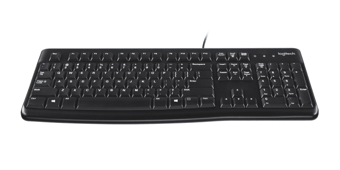 Teclado Logitech K120, USB, Alámbrico, Negro (Español) KB-343 SKU: 920-004422