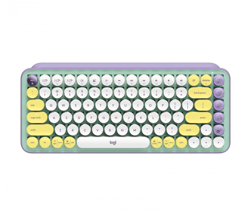 Teclado Logitech Pop Keys, Teclado Mecánico, Inalámbrico, Menta/Violeta/Blanco/Amarillo (Español) SKU: 920-010714