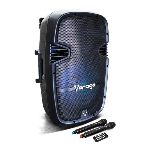 [KSP-500] Vorago Bafle con Karaoke KSP-500, Bluetooth, Inalámbrico, 100W RMS, USB 2.0, Negro - incluye Tripie + 2 Micrófonos SKU: KSP-500