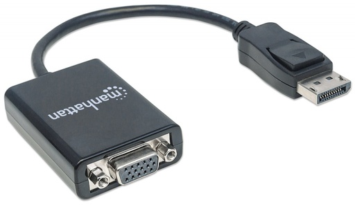 [151962] Manhattan Cable DisplayPort Macho - VGA (D-Sub) Hembra, 60Hz, 15cm, Negro SKU: 151962