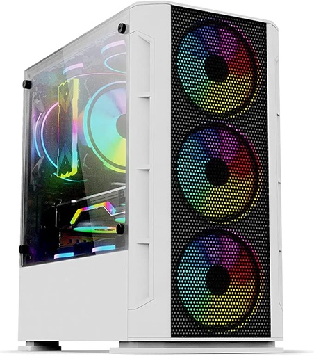 [YCH-042820] Gabinete Yeyian Haizen 2500 con Ventana, Midi-Tower, Micro ATX/Mini-ATX, USB 3.0, sin Fuente, 3 Ventiladores ARGB Instalados, Blanco SKU: YCH-042820