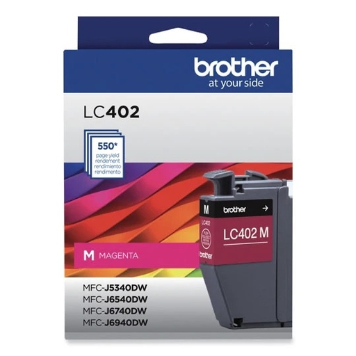 [LC402XLM] LC402XL Magenta Original Cartucho Brother MFC-J5340DW, MFC-J6540DW, MFC-J6740DW, MFC-J6940DW Alto Rendimiento, 1500 Páginas SKU: LC402XLM