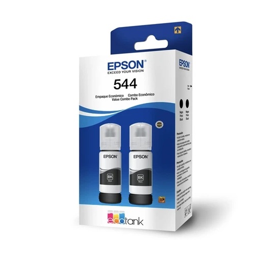 [T544120-ALDual] T544120-AL Negro Dual Original 2 Botes de Tinta Epson L1110, L3210, L3251, L1210, L3250, L5190, L3150, L3110, L5290, L1250, L5590 65ml SKU: T544120-ALDual