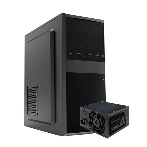 [AC-935685] Gabinete Acteck Kiruna II GM420, Midi-Tower, ATX/Micro-ATX/Mini-ATX, USB 2.0, con Fuente 500W, sin Ventiladores Instalados, Negro CS-853 SKU: AC-935685