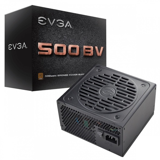 [100-BV-0500-K1] Fuente de Poder EVGA 100-BV-0500-K1 80 PLUS Bronze, 24-pin ATX, 120mm, 500W SKU: 100-BV-0500-K1