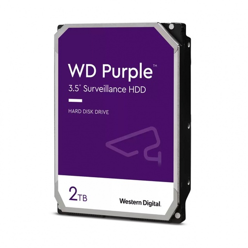 [WD23PURZ] Disco Duro para Videovigilancia Western Digital WD Purple 3.5'', 2TB, SATA III, 6 Gbit/s, 5400RPM, 64MB Caché SKU: WD23PURZ