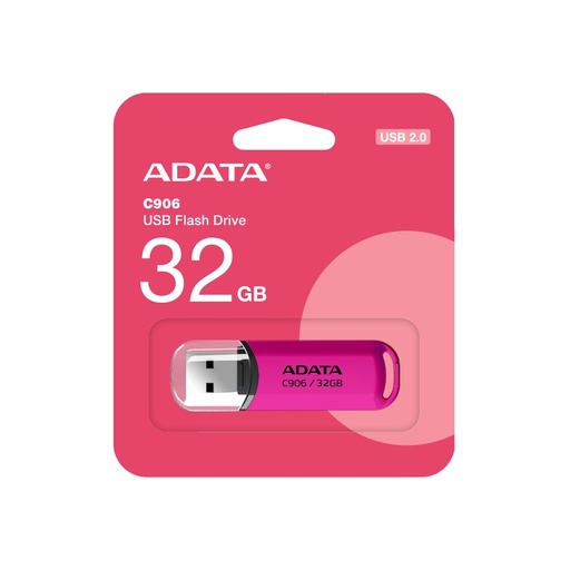 [AC906-32G-RPP] Memoria USB Adata C906, 32GB, USB 2.0, Rosa SKU: AC906-32G-RPP