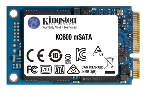 [SKC600MS/256G] SSD Unidad de Estado Sólido Kingston KC600, mSATA Utilizando la Interfaz SATA Rev. 3.0, NAND 3D TLC 256Gb, SKU: SKC600MS/256G